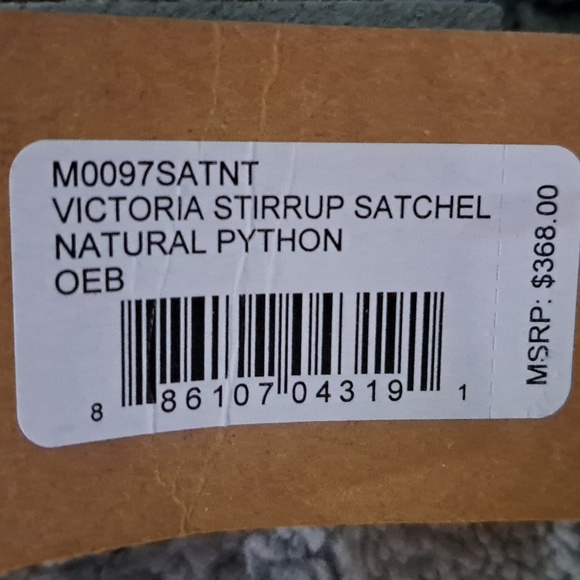 Margot Victoria Stirrup Snake Print Leather Satchel Bag - Picture 4 of 10